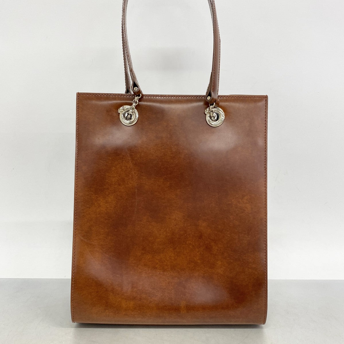 【5ia0742-h】カルティエ ショルダーバッグ パンテール レザー ブラウン シルバー金具【中古】レディース