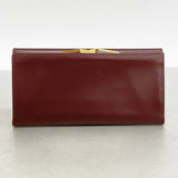 【5ia0743-h】カルティエ 長財布 マスト レザー ボルドー ゴールド金具【中古】レディース