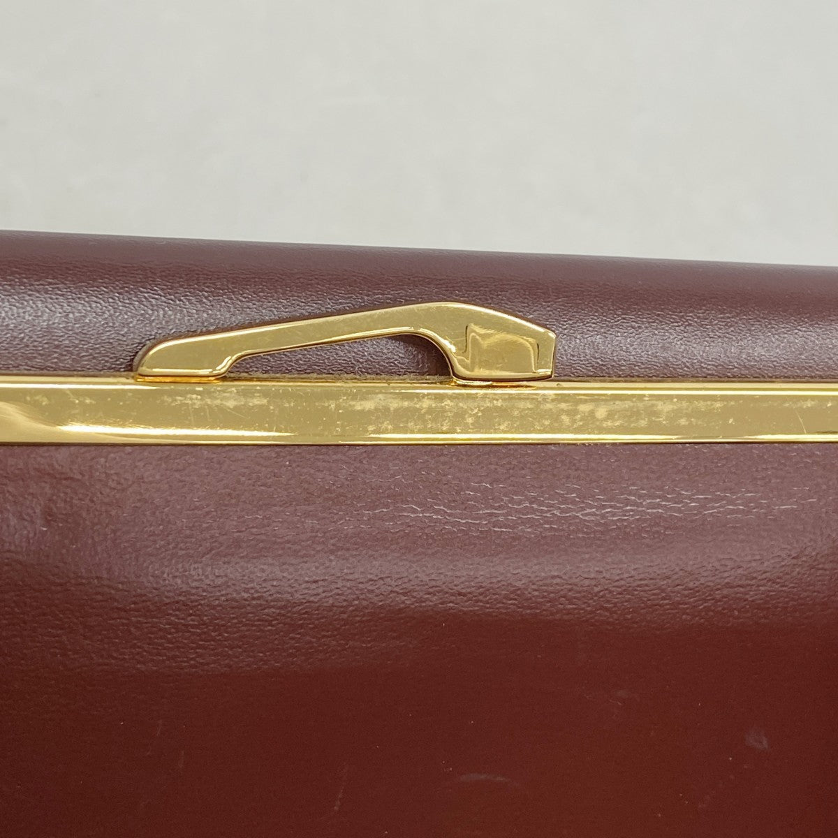 【5ia0743-h】カルティエ 長財布 マスト レザー ボルドー ゴールド金具【中古】レディース