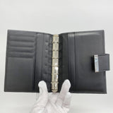 【5ia0746-h】グッチ 手帳カバー 74259 デニム ブラック シルバー金具【中古】レディース
