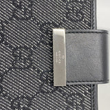 【5ia0746-h】グッチ 手帳カバー 74259 デニム ブラック シルバー金具【中古】レディース