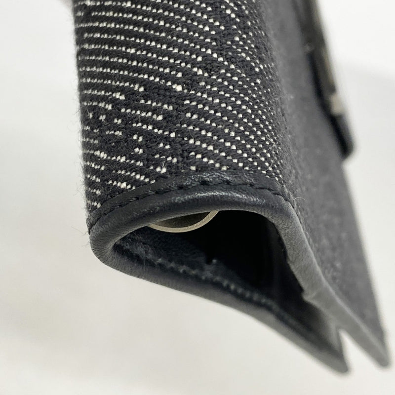 【5ia0746-h】グッチ 手帳カバー 74259 デニム ブラック シルバー金具【中古】レディース