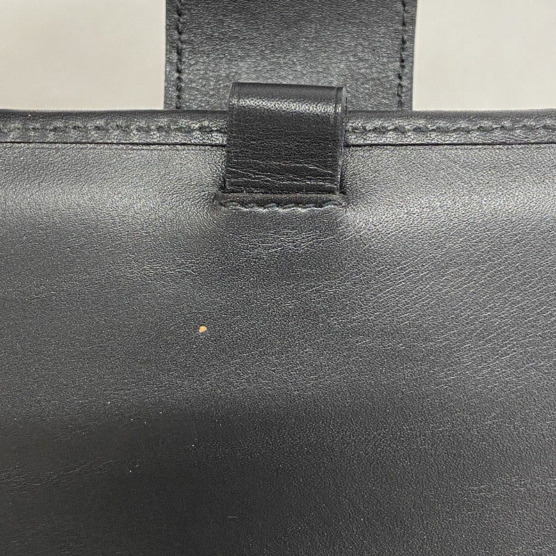 【5ia0746-h】グッチ 手帳カバー 74259 デニム ブラック シルバー金具【中古】レディース