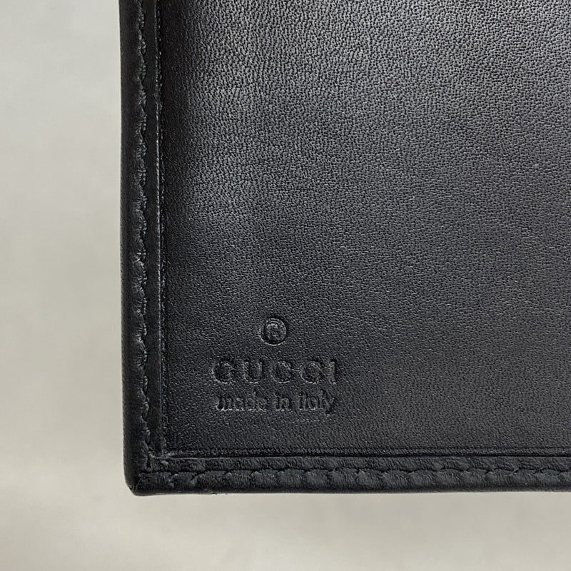 【5ia0746-h】グッチ 手帳カバー 74259 デニム ブラック シルバー金具【中古】レディース