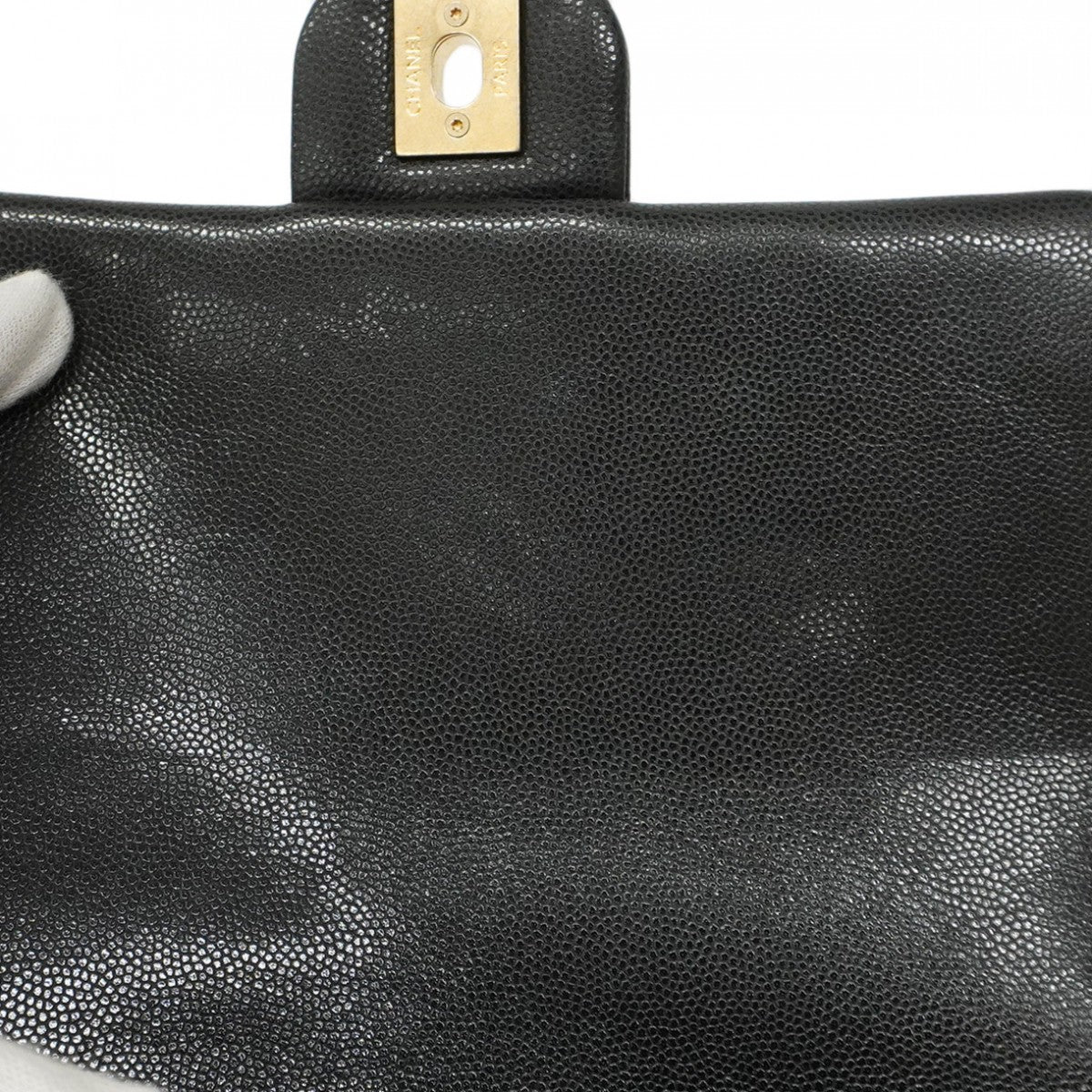 【5ia0779-h】シャネル ショルダーバッグ ミニマトラッセ チェーンショルダー キャビアスキン ブラック ゴールド金具【中古】レディース