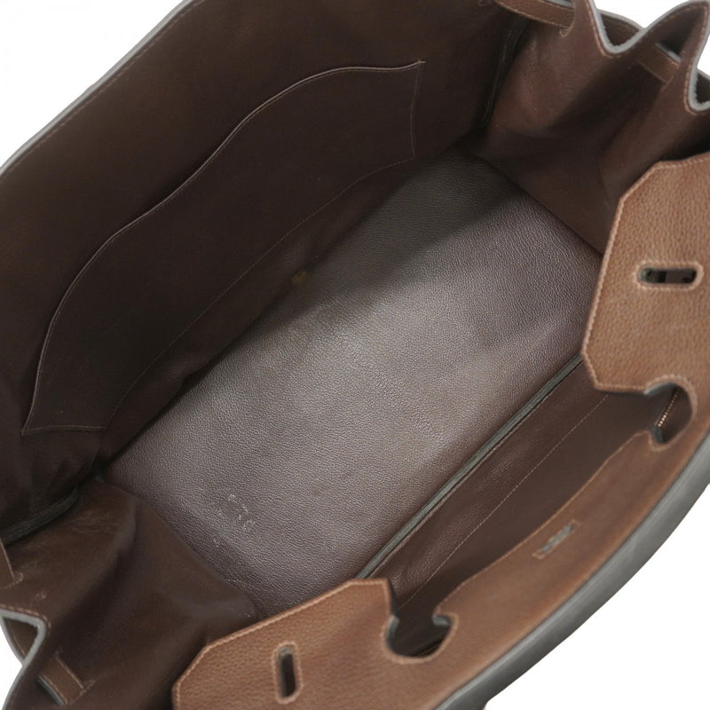 【5ia0784-h】エルメス ハンドバッグ バーキン40 トゴ ハバナ シルバー金具 □M刻印【中古】メンズ
