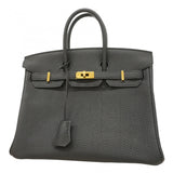 【5ia0791-g-h】エルメス ハンドバッグ バーキン25 トゴ ブラック ゴールド金具 Y刻印【中古】レディース