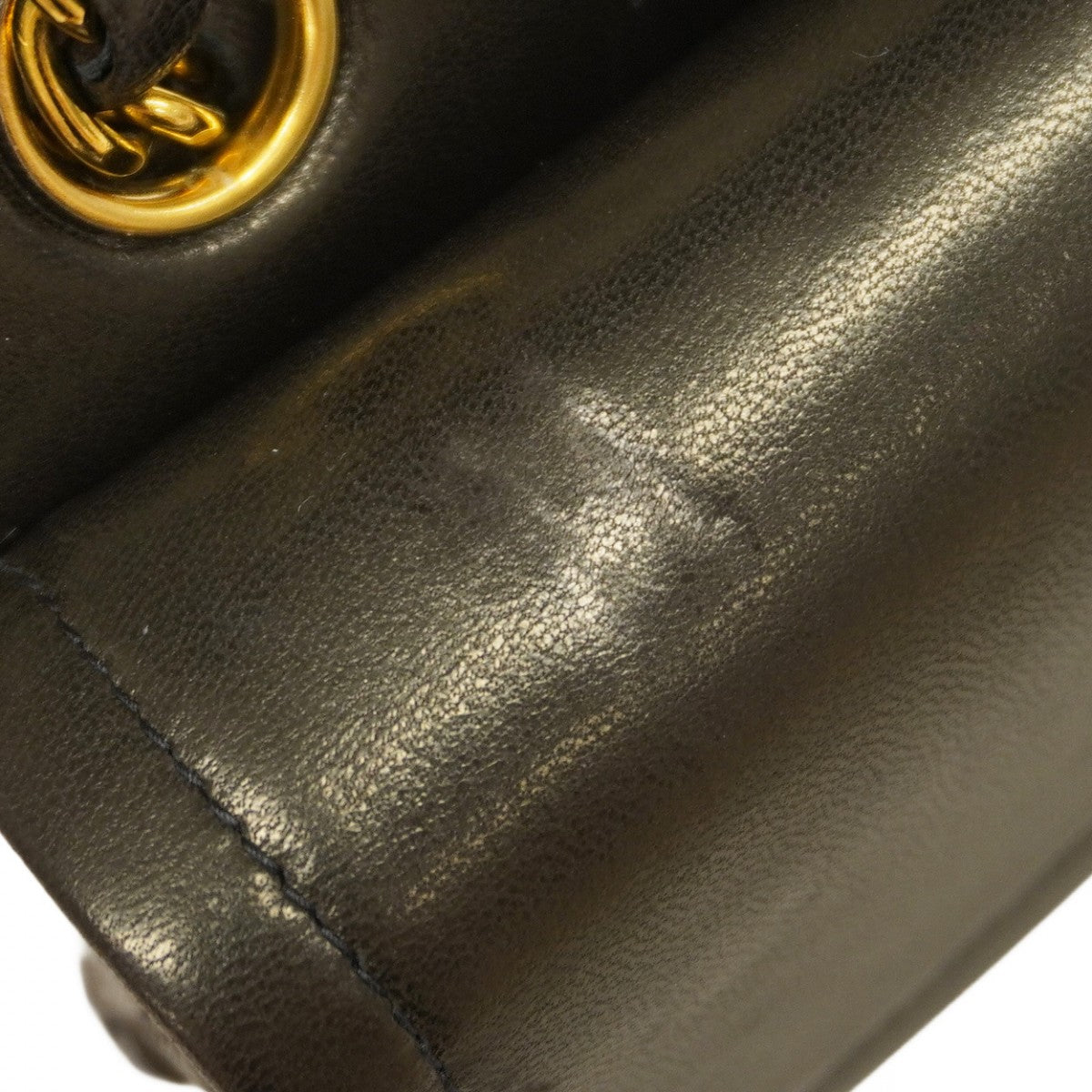 【5ia0835-h】シャネル ショルダーバッグ マトラッセ Wフラップ Wチェーン ラムスキン ブラック ゴールド金具【中古】レディース