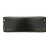 【5ia0940-h】エルメス ハンドバッグ ケリー35 ボックスカーフ ブラック ゴールド金具 □D刻印【中古】レディース
