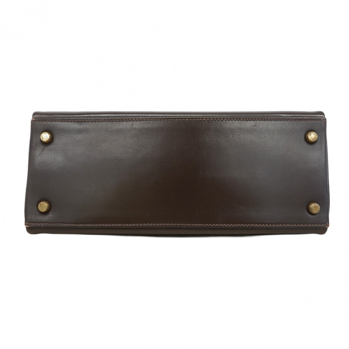 【5ia0948-h】エルメス ハンドバッグ ケリー28 ボックスカーフ ブラウン ゴールド金具 〇J刻印【中古】レディース