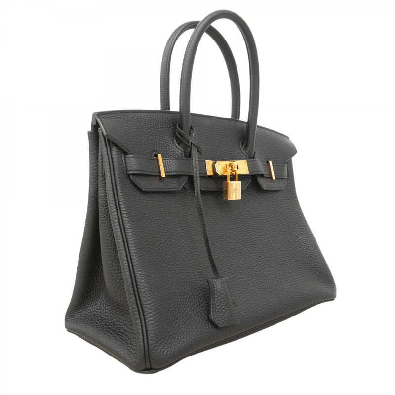 【5ia0949-g-h】エルメス ハンドバッグ バーキン30 トゴ ブラック ピンクゴールド金具 Y刻印【中古】レディース