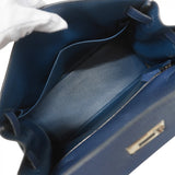 【5ia0950-h】エルメス ハンドバッグ ケリー28 トリヨンノビーヨ ブルーサフィール シルバー金具 Z刻印【中古】レディース