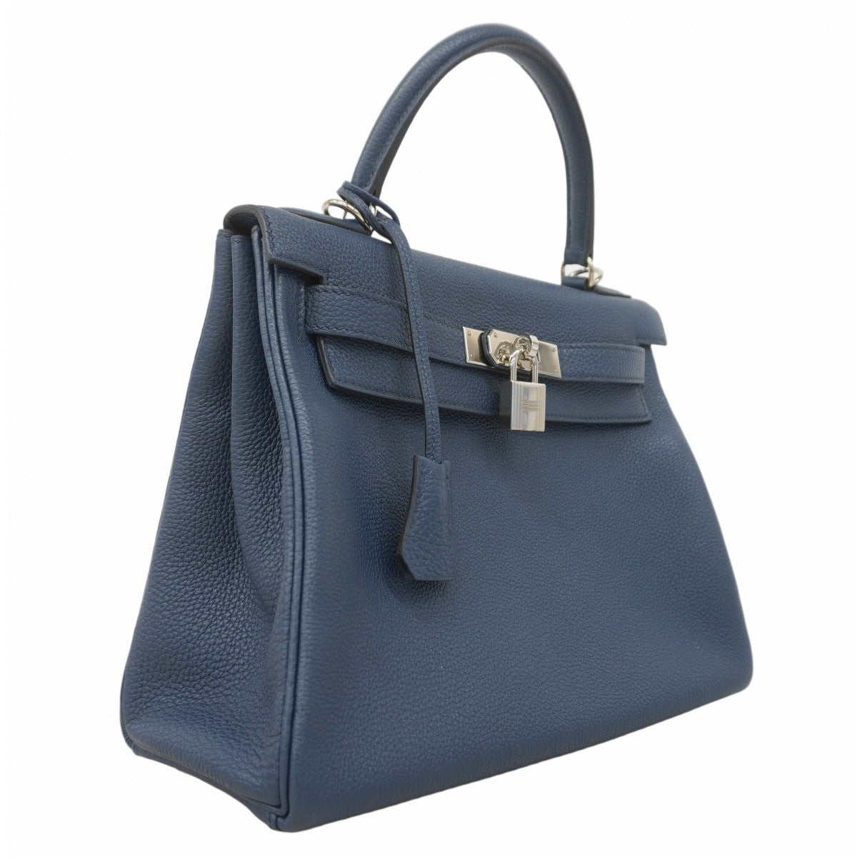 【5ia0950-h】エルメス ハンドバッグ ケリー28 トリヨンノビーヨ ブルーサフィール シルバー金具 Z刻印【中古】レディース