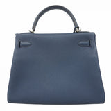 【5ia0950-h】エルメス ハンドバッグ ケリー28 トリヨンノビーヨ ブルーサフィール シルバー金具 Z刻印【中古】レディース