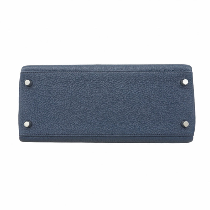 【5ia0950-h】エルメス ハンドバッグ ケリー28 トリヨンノビーヨ ブルーサフィール シルバー金具 Z刻印【中古】レディース