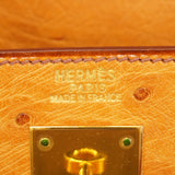 【5ia0952-h】エルメス ハンドバッグ ケリー32 オーストリッチ チェスナッツ ゴールド金具 □D刻印【中古】レディース