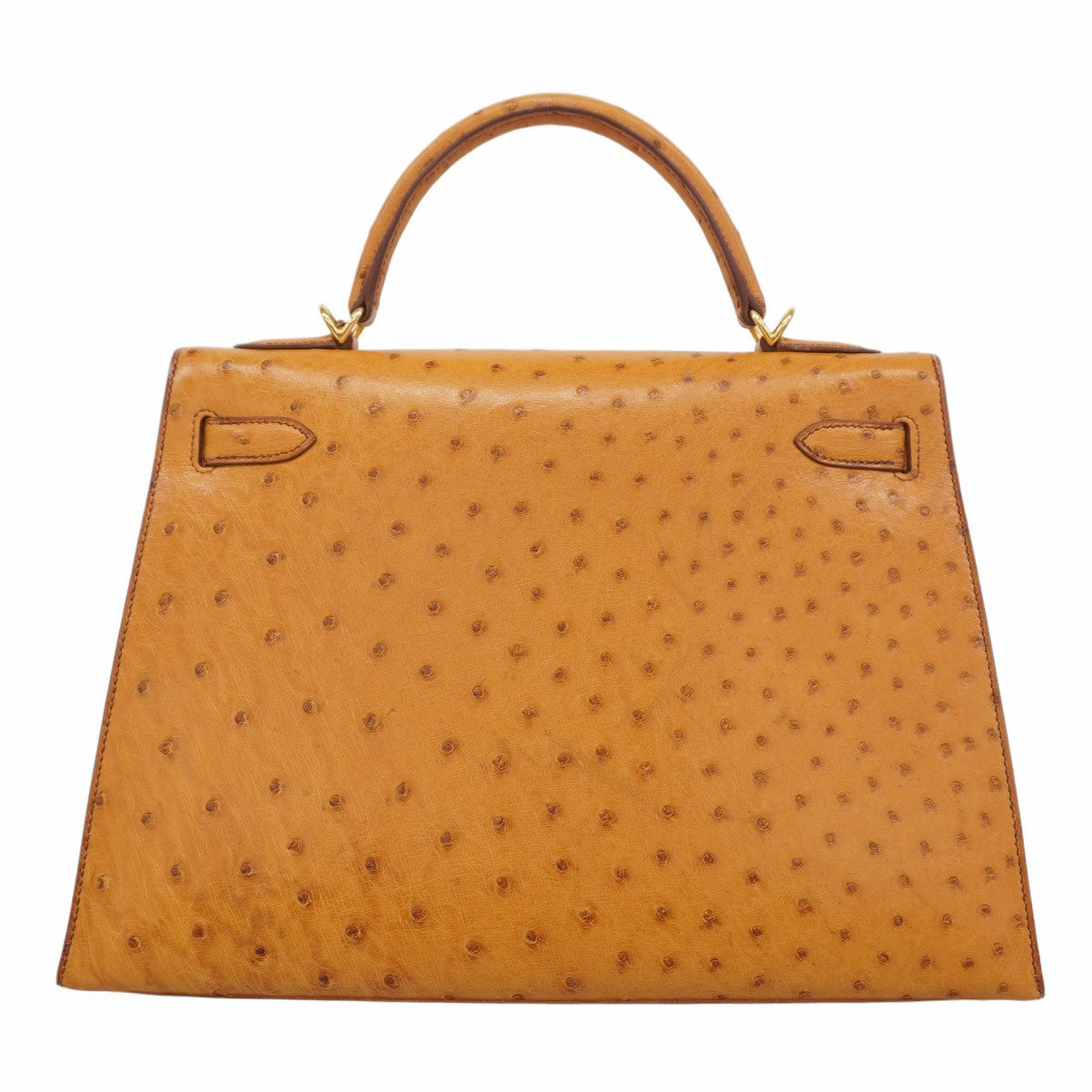 【5ia0952-h】エルメス ハンドバッグ ケリー32 オーストリッチ チェスナッツ ゴールド金具 □D刻印【中古】レディース