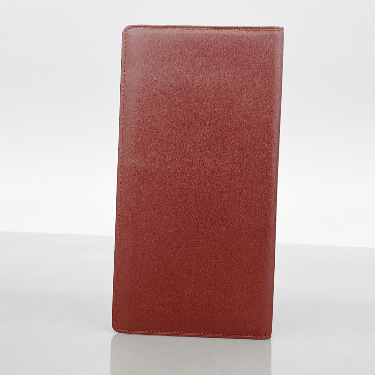 【5ib1271】カルティエ 長札入れ マスト レザー ボルドー ゴールド金具【中古】レディース