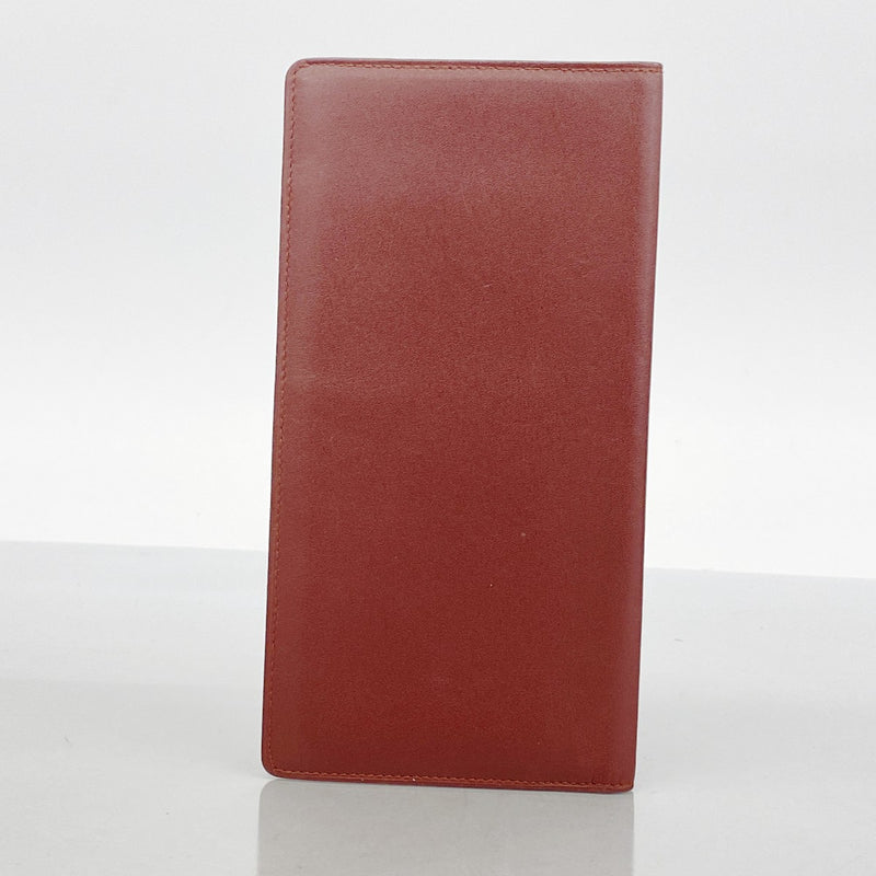 【5ib1271】カルティエ 長札入れ マスト レザー ボルドー ゴールド金具【中古】レディース