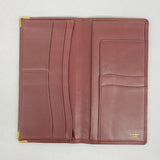 【5ib1271】カルティエ 長札入れ マスト レザー ボルドー ゴールド金具【中古】レディース