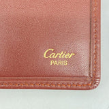 【5ib1271】カルティエ 長札入れ マスト レザー ボルドー ゴールド金具【中古】レディース