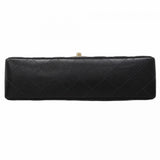 【5ib1297-h】シャネル ショルダーバッグ マトラッセ Wフラップ Wチェーン キャビアスキン ブラック ゴールド金具【中古】レディース