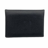 【5ib1338】エルメス カードケース カルヴィデュオ ヴォーエプソン ブラック シルバー金具 W刻印【中古】メンズ レディース ユニセックス