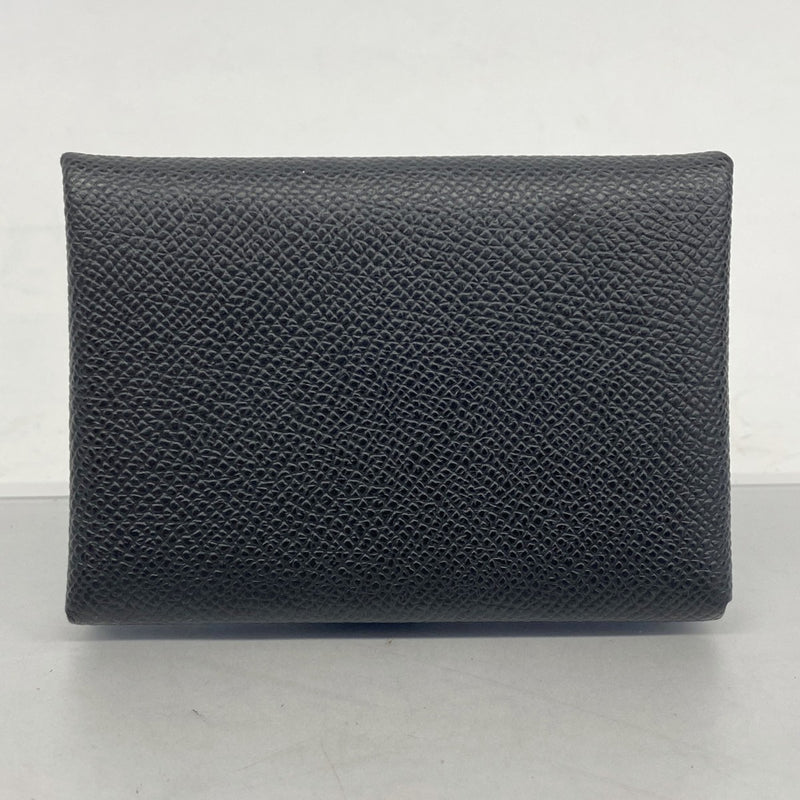 【5ib1338】エルメス カードケース カルヴィデュオ ヴォーエプソン ブラック シルバー金具 W刻印【中古】メンズ レディース ユニセックス