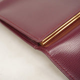 【5ib1404-h】カルティエ 長財布 マスト レザー ボルドー ゴールド金具【中古】レディース