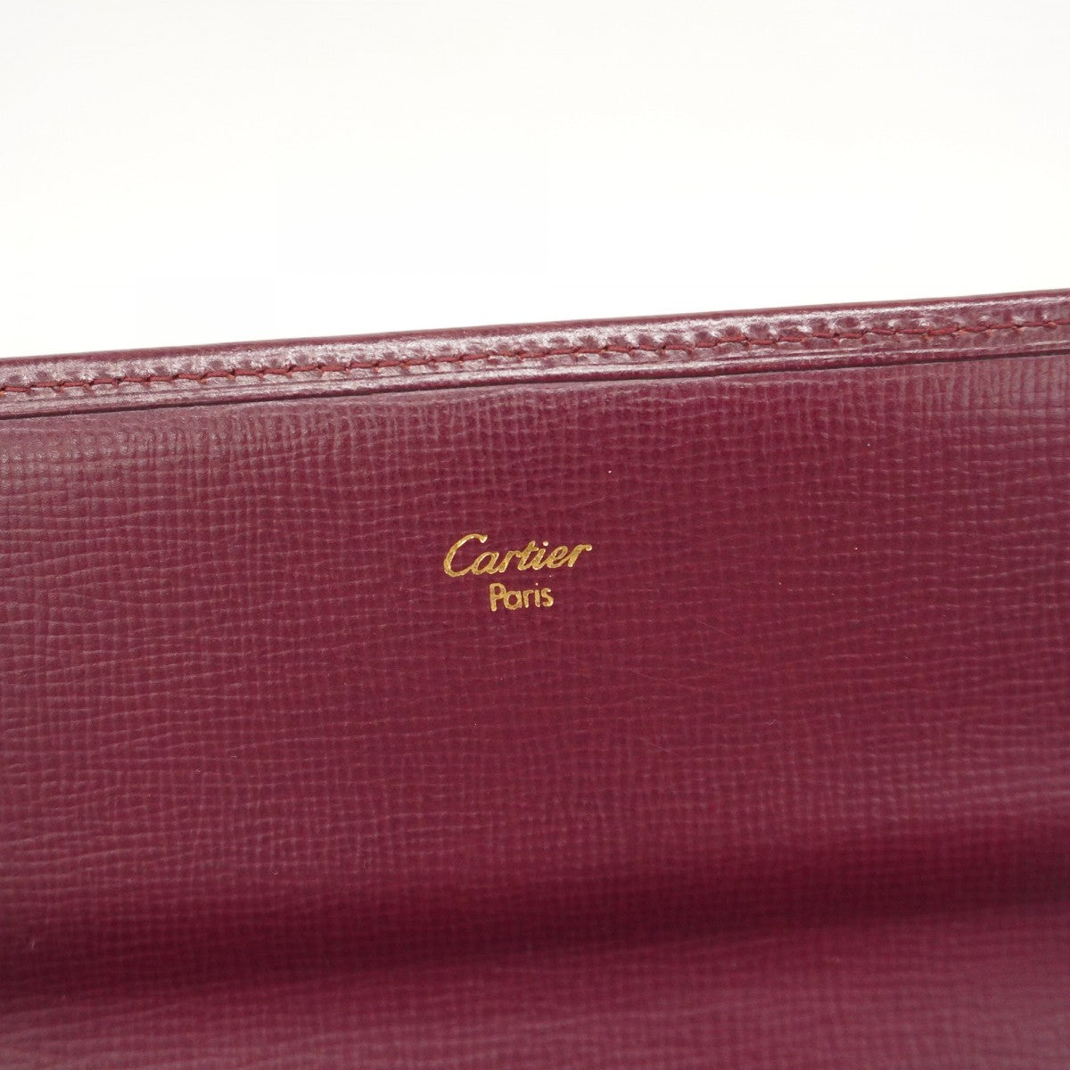 【5ib1404-h】カルティエ 長財布 マスト レザー ボルドー ゴールド金具【中古】レディース