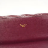 【5ib1404-h】カルティエ 長財布 マスト レザー ボルドー ゴールド金具【中古】レディース
