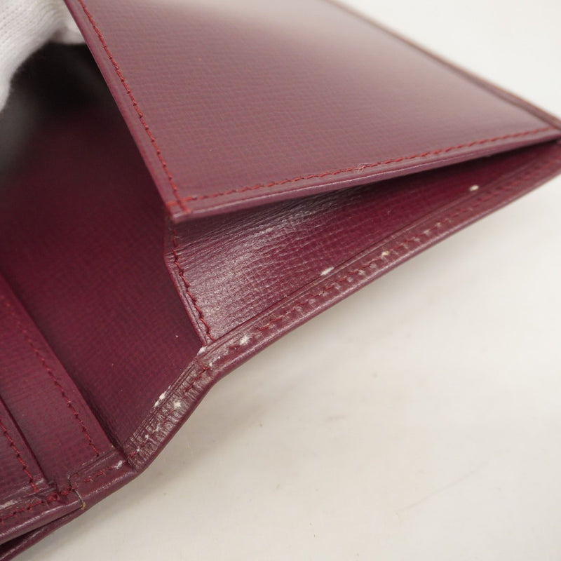 【5ib1404-h】カルティエ 長財布 マスト レザー ボルドー ゴールド金具【中古】レディース