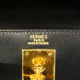 【5ib1497-h】エルメス ハンドバッグ ケリー32 ボックスカーフ ブラック ゴールド金具 〇A刻印【中古】レディース