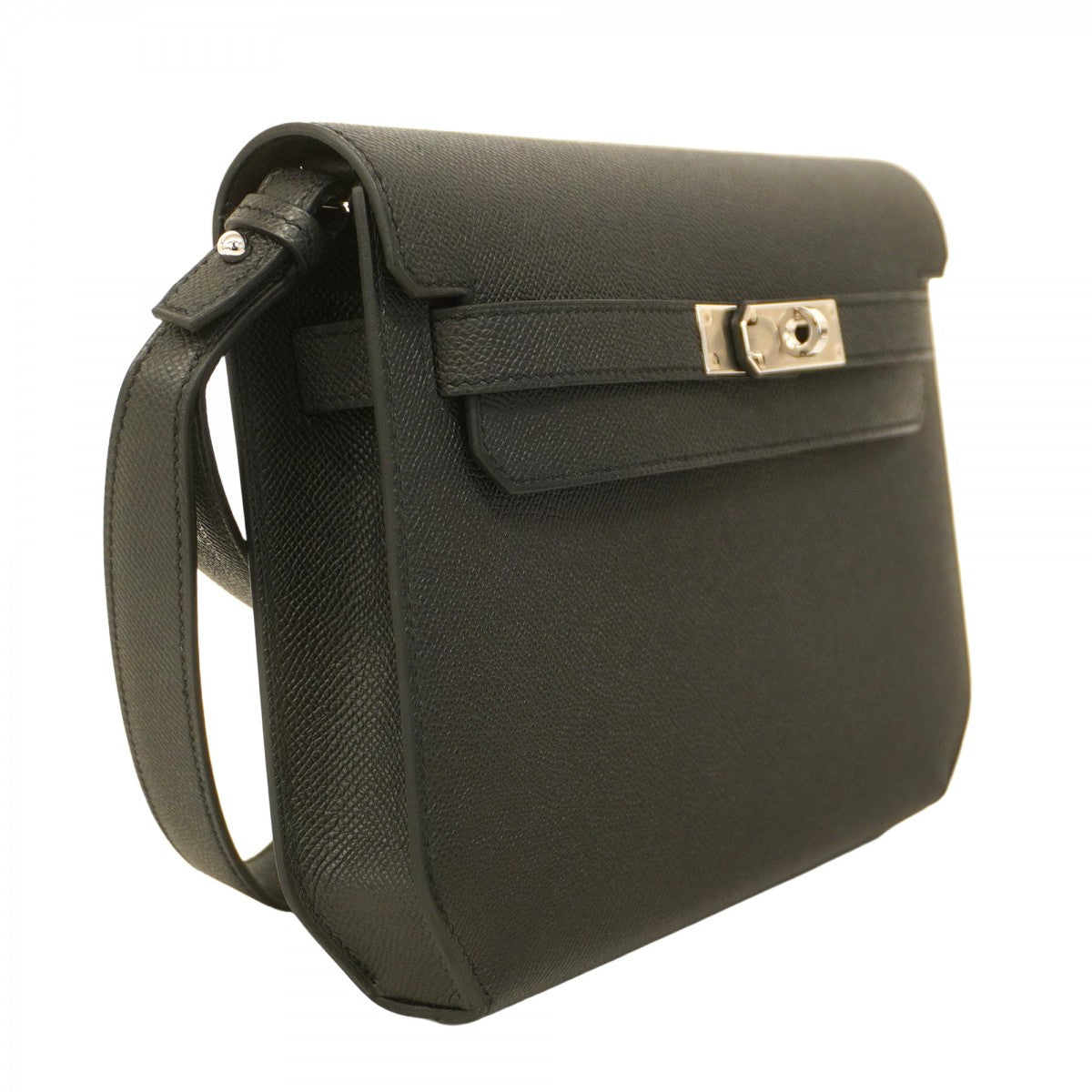【5ib1498-h】エルメス クラッチバッグ ケリーデペッシュ25 ヴォーエプソン ブラック シルバー金具 K刻印【中古】メンズ