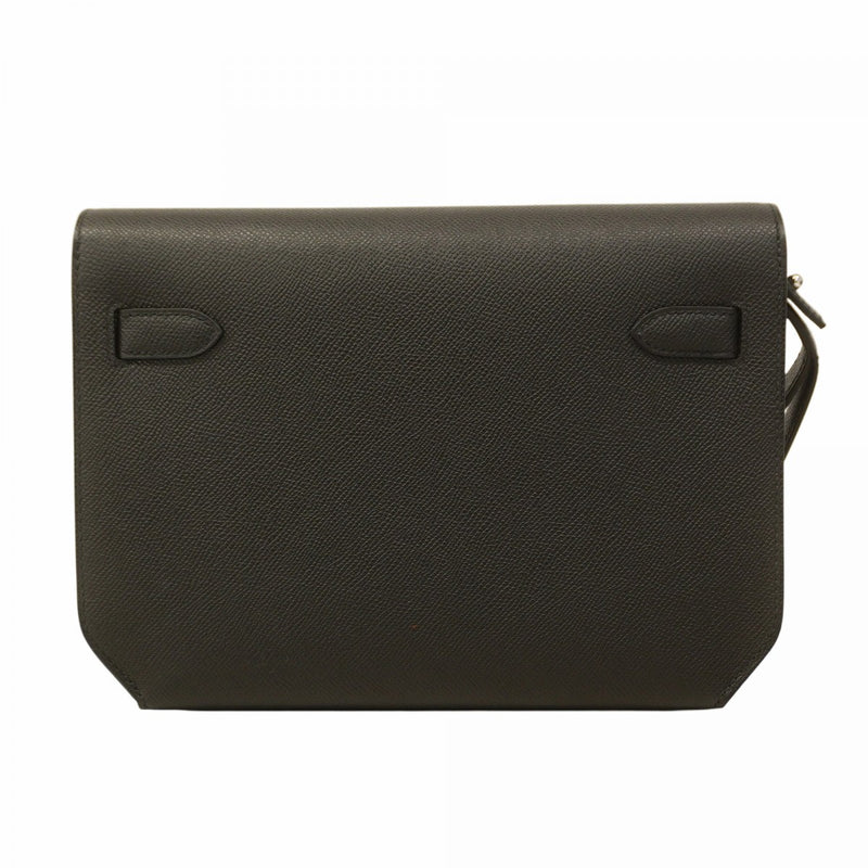 【5ib1498-h】エルメス クラッチバッグ ケリーデペッシュ25 ヴォーエプソン ブラック シルバー金具 K刻印【中古】メンズ