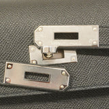 【5ib1498-h】エルメス クラッチバッグ ケリーデペッシュ25 ヴォーエプソン ブラック シルバー金具 K刻印【中古】メンズ