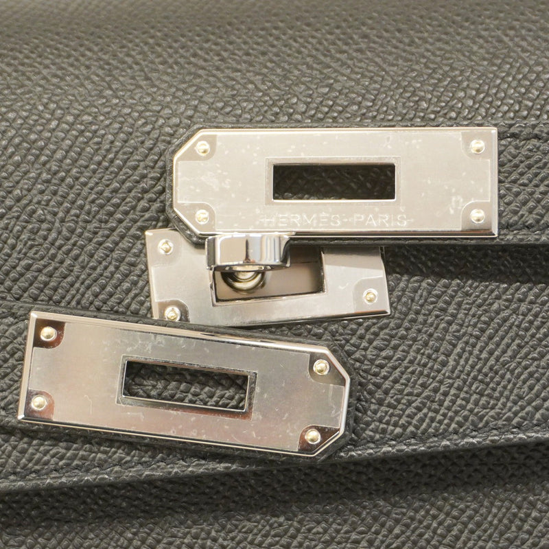 【5ib1498-h】エルメス クラッチバッグ ケリーデペッシュ25 ヴォーエプソン ブラック シルバー金具 K刻印【中古】メンズ