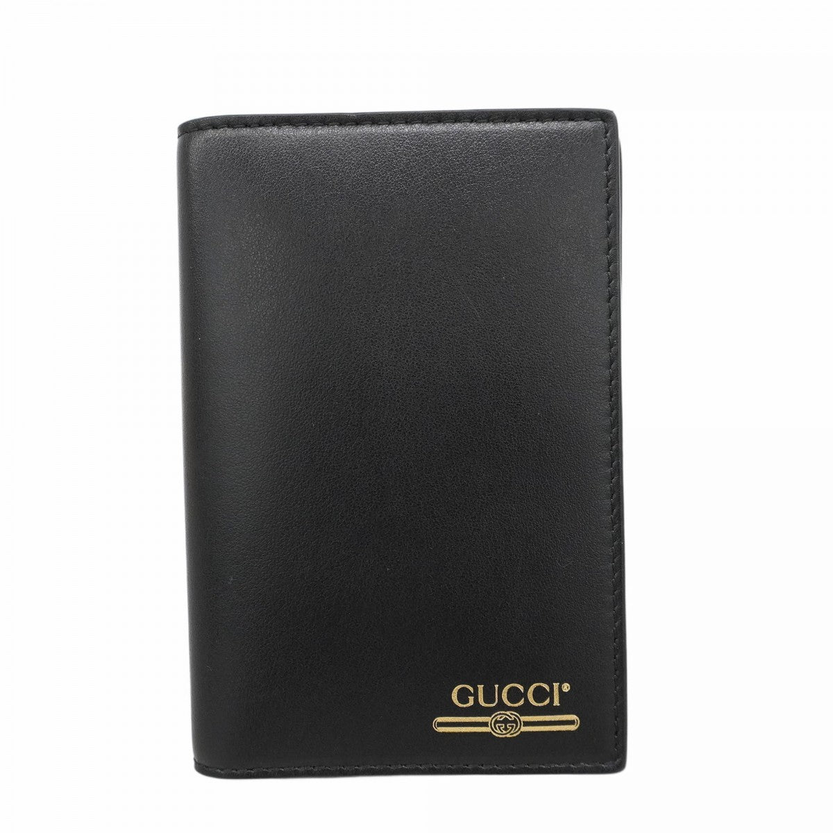 【5ib1528-h】グッチ パスポートケース 547608 レザー ブラック【中古】メンズ