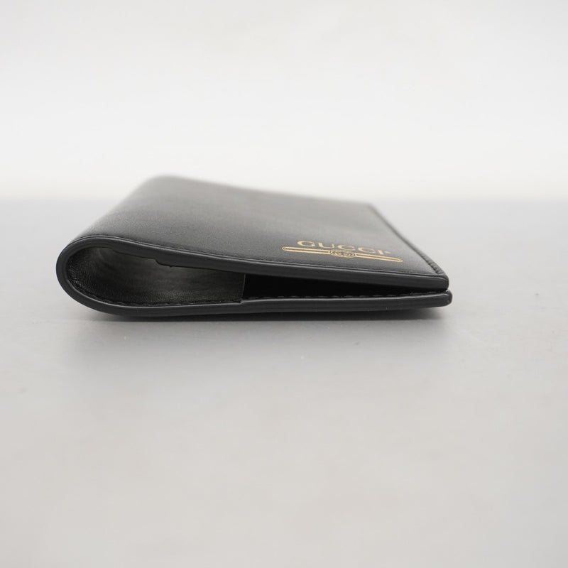 【5ib1528-h】グッチ パスポートケース 547608 レザー ブラック【中古】メンズ