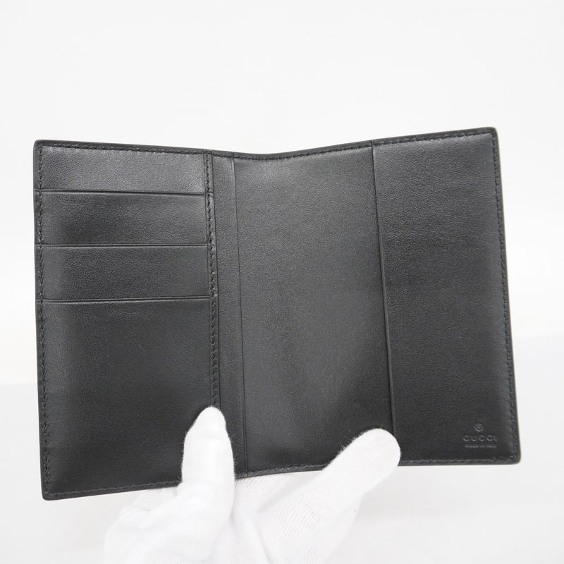【5ib1528-h】グッチ パスポートケース 547608 レザー ブラック【中古】メンズ