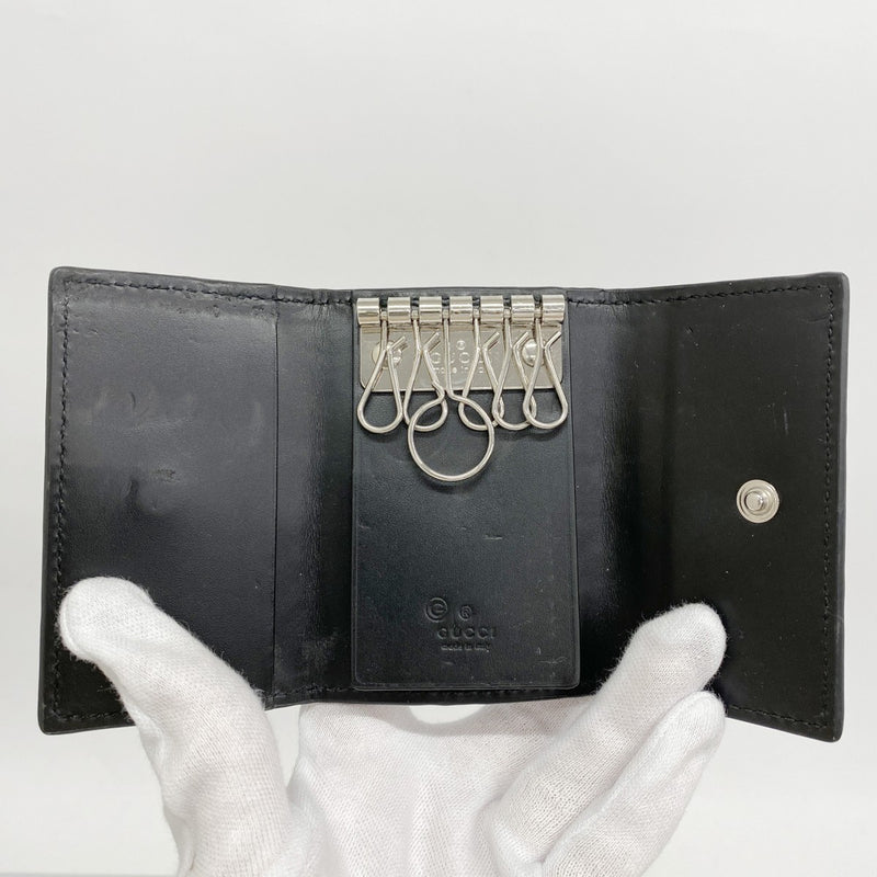 【5ib1949】グッチ キーケース グッチシマ 779824 レザー ブラック シルバー金具【中古】メンズ レディース ユニセックス