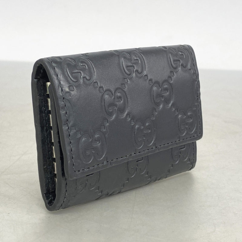 【5ib1949】グッチ キーケース グッチシマ 779824 レザー ブラック シルバー金具【中古】メンズ レディース ユニセックス