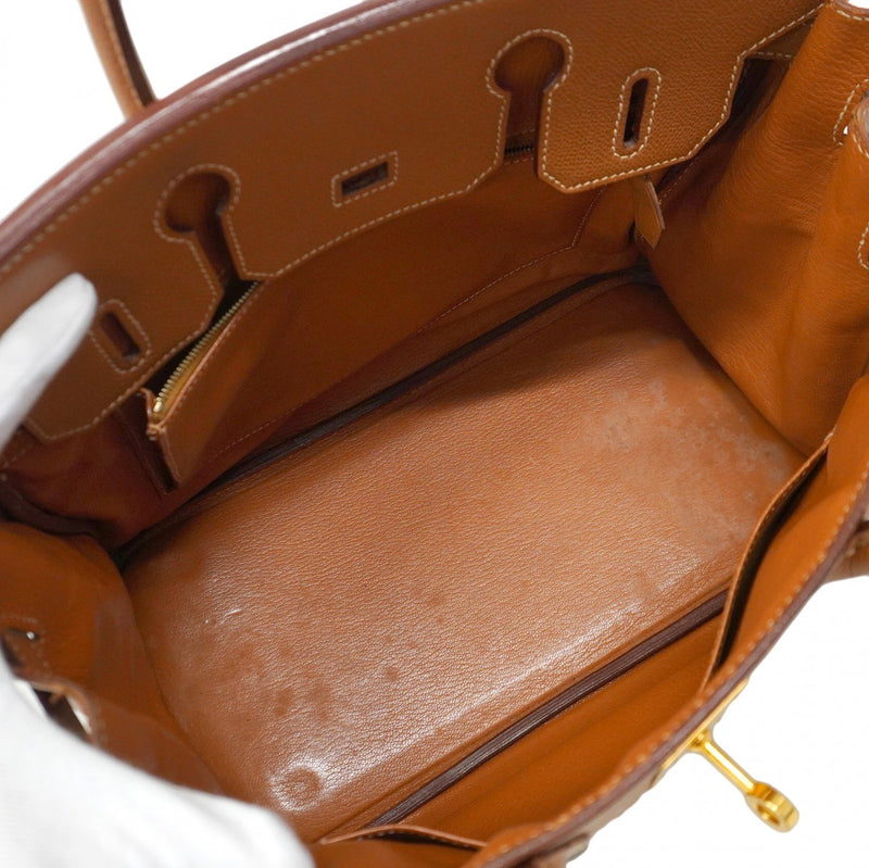 【5ib1965】エルメス ハンドバッグ バーキン30 ヴォーエプソン ゴールド ゴールド金具 □G刻印【中古】レディース