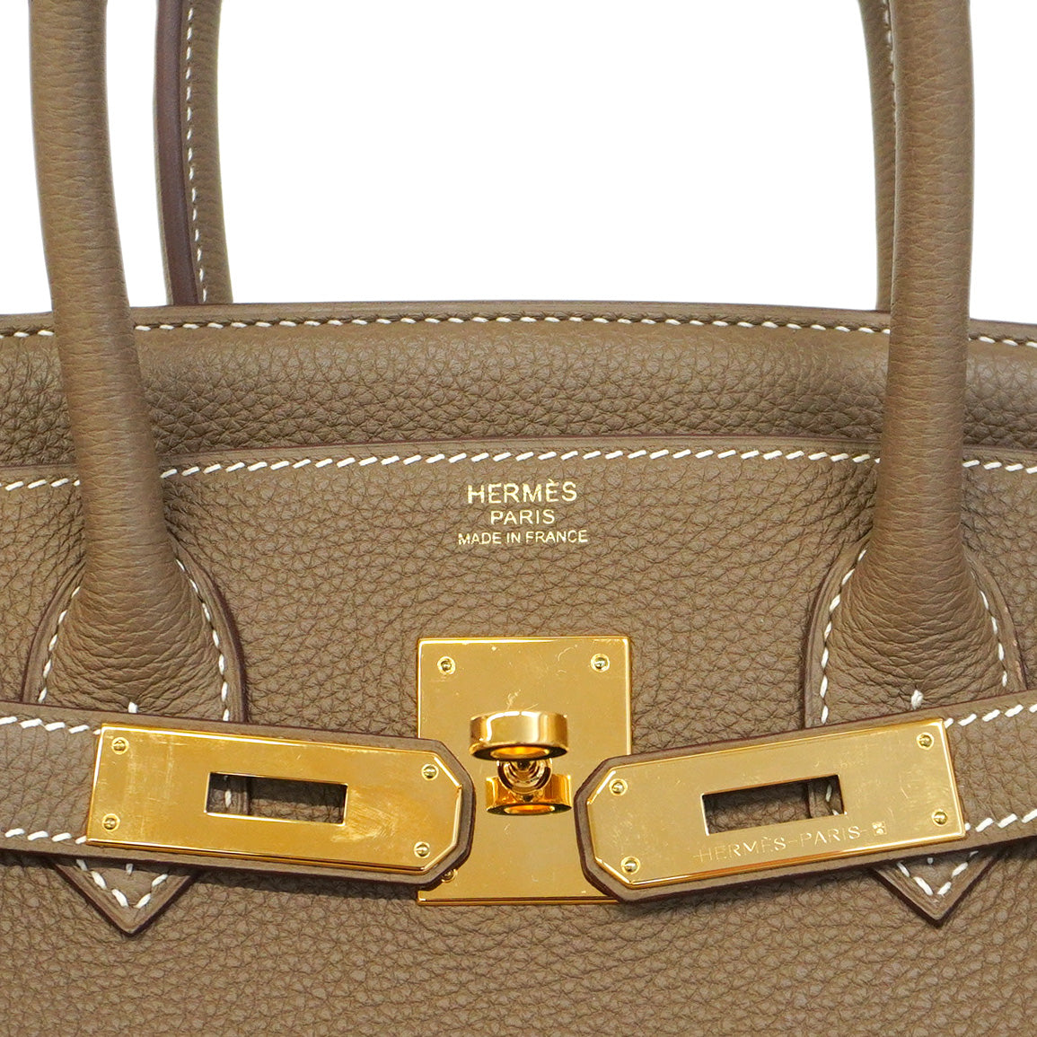 【5ib2015-g】エルメス ハンドバッグ バーキン30 トゴ エトゥープ ゴールド金具 A刻印【中古】レディース