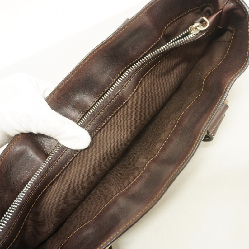 【5ib2146-h】セリーヌ ハンドバッグ ブギーバッグ レザー ブラウン シルバー金具【中古】レディース