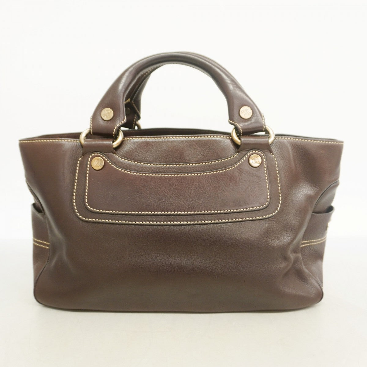 【5ib2146-h】セリーヌ ハンドバッグ ブギーバッグ レザー ブラウン シルバー金具【中古】レディース