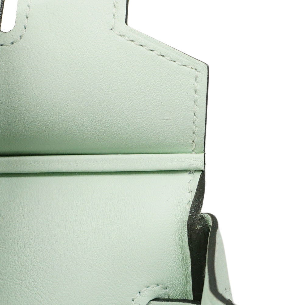 【5ib2209-e-g】エルメス ハンドバッグ バーキン25 スイフト ヴェールペパーミント シルバー金具 K刻印【中古】レディース