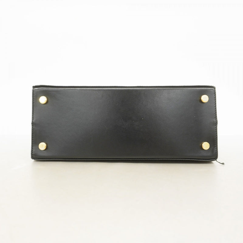 【5ib2214-h】サルヴァトーレフェラガモ ハンドバッグ ヴァラ レザー ブラック ゴールド金具【中古】レディース