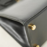 【5ib2214-h】サルヴァトーレフェラガモ ハンドバッグ ヴァラ レザー ブラック ゴールド金具【中古】レディース