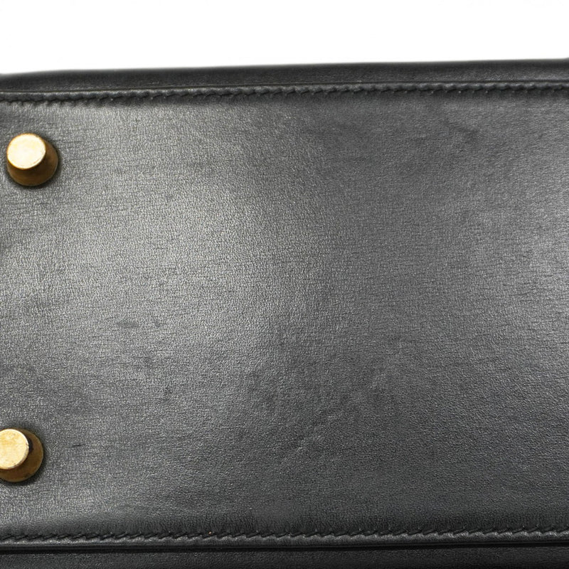 【5ib2255】エルメス ハンドバッグ ケリー32 ボックスカーフ ブラック ゴールド金具 □B刻印【中古】レディース